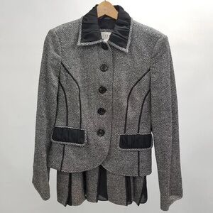 Louis Feraud Black and White Skirt Suit